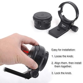 Metal Tripod Mount Ring, iShoot Lens Collar Support for Sigma MC-11 Mount Converter of Canon EF-E Mount, Built-in ARCA Type Quick Release Plate Compatible with Tripod Ball Head of ARCA-Swiss PMG Fit