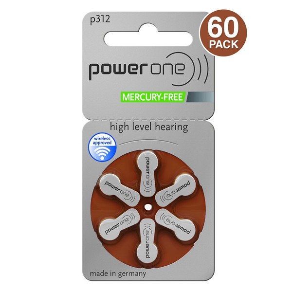 120 x Power One P312 Hearing Aid Batteries