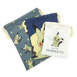 Marimo Craft PKM-742 Pokemon 3-Piece Drawstring Bag, Nymphia, W 7.1 x H 9.1 inches (18 x 23 cm)
