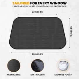 EcoNour Car Side Window Shades for Baby | 4 Pack-Car Window Sun Shade for Kids | Upgraded Car Shades for Side Windows | Automotive Sun Protection Baby from UV and Sun Glare | X-Large (26"x16")