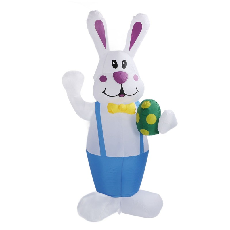 Inflatable Bunny Yard Decoration 6.2ft with LED Lighting Cute Easy