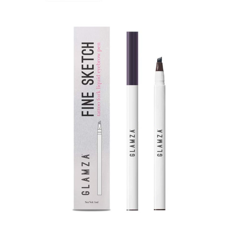Glamza Fine Sketch Tattoo Fork Liquid Eyebrow Pen 01 Black/Dark