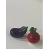 Cracker Barrel NEW MINI EGGPLANT RADISH CB SALT AND PEPPER SHAKER SET FREE SHIP