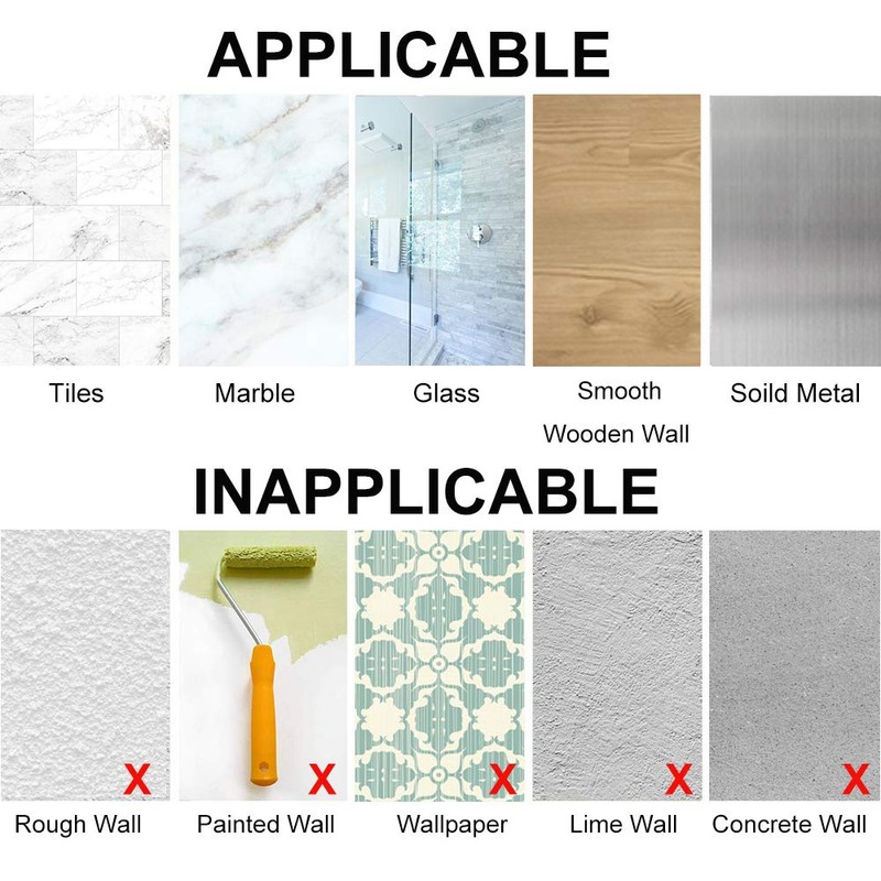 LAIGOO 8 Pcs Replacement Corner Shower Caddy Adhesive Hook Stickers,