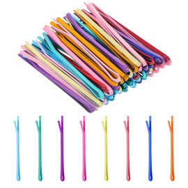 AOZUO Colorful Bobby Pins, 50pcs 2.2 Inch Mini Hair Pins Metal Hair Clips Hairpins Barrettes Accessories for Women Gilrs Buns Long Straight Curly Hair Various Hairstyles(Straight Style)