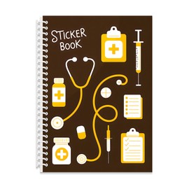 B5 Pegatina reutilizable para libro de actividades en blanco, para coleccionar, álbum de almacenamiento, 40 hojas, tamaño 10.2 x 7.2 pulgadas (estilo F, café)