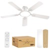 TCL 52" Low Profile Ceiling Fan with Light, Slim, White,