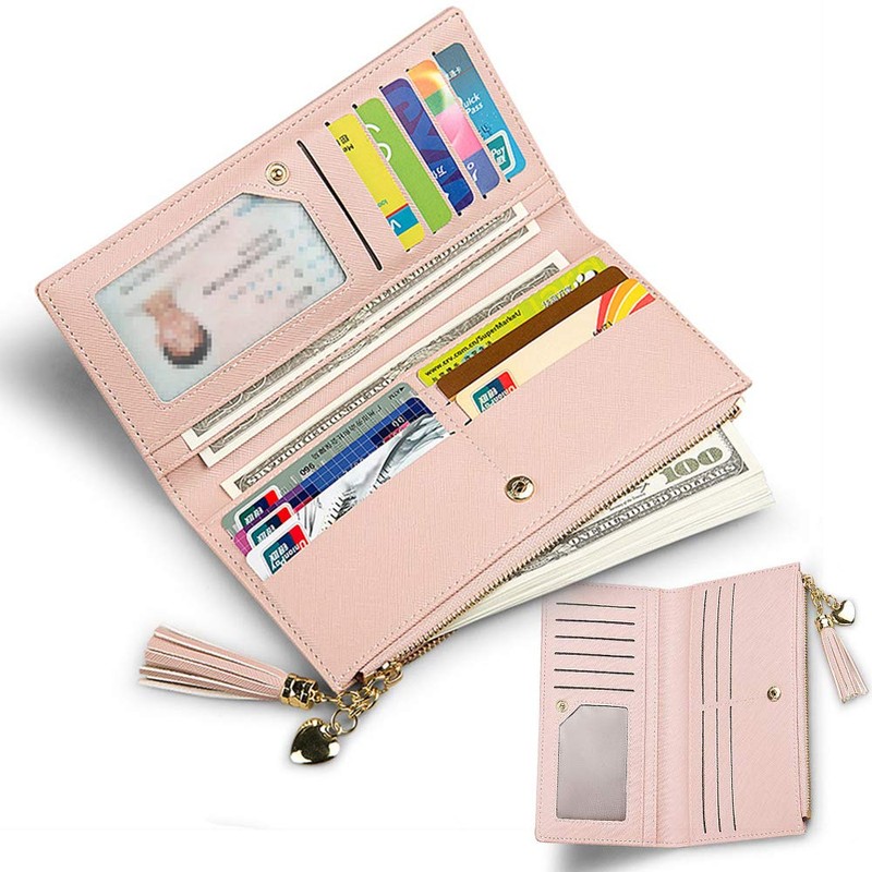 Womens Wallet Cute Elegant Long Slim Card Holder Case Minimalist