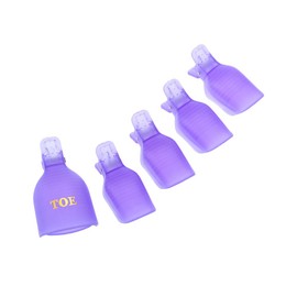 Yimart Pack of 10 Reusable Plastic Toenail Nail Art Soak Off Cap Clip UV Gel Polish Remover Wrap Tool (Purple)
