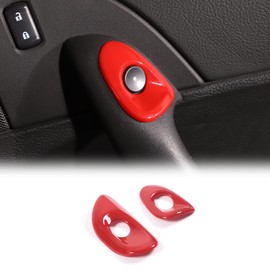 Car Door Switch Cover Trim Compatible with Chevy Corvette C6 2005-2013, Interior Door Release Bezel Switch Button Trim Accessories (Sports red)