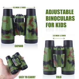 JOLLYFUN 12PCS Camouflage Color Binoculars for Kids with Neck String, Binoculars Nature Exploration Toys Safari Jungle Animal Theme Party Favors Gifts for Bird Watching Camping Hunting Hiking Supplies