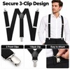 Black Y-Back Suspenders for Men and Women – Adjustable Polyester