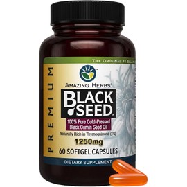 Amazing Herbs Premium Black Seed Oil Soft-Gels, 60 Count