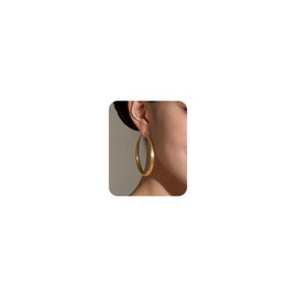 Gold Hoop Earrings for Women 60mm Matte Chunky Gold Hoop Earrings