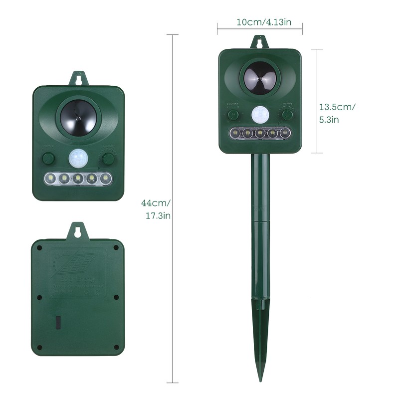 Solar Ultrasonic Pest Repeller Outdoor Animal Repeller with Ultrasonic Sound