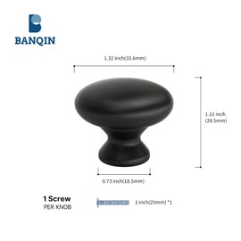 Banqin 30 Pack Black Cabinet Knobs Kitchen Dresser Knobs Round Cabinet Knobs for Kitchen Bathroom Closet Dresser Cabinets Matte Black Drawer Knobs