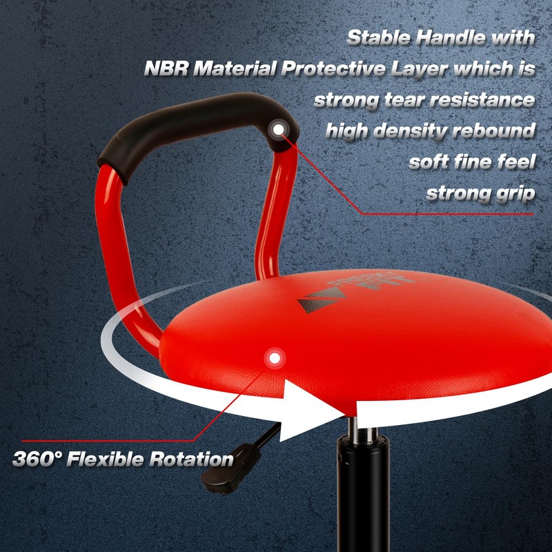 FreekyFit Garage Stool, Adjustable Height Swivel Work Mechanic Shop Stool