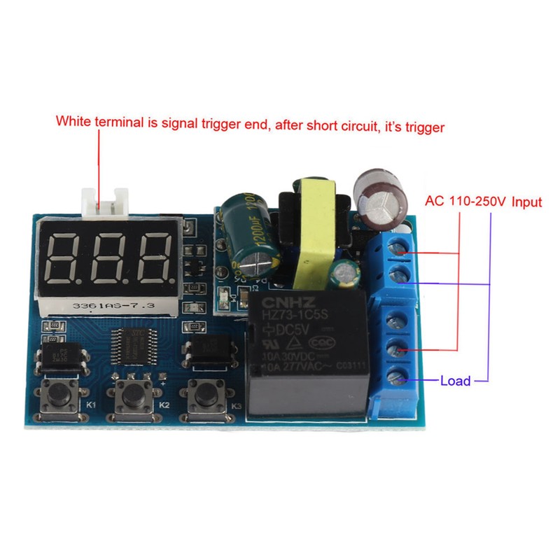Relay Timer Module 1 Way Adjustable Trigger Delay Cycle Timing
