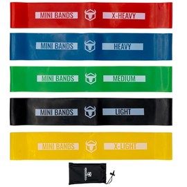 Bandas de resistencia para entrenar (juego de 5) - Bandas elásticas para ejercicio y terapia física - Bandas de resistencia de bucle para glúteos, ent