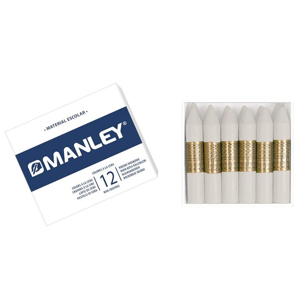Manley 8414326044426 Pastelli, Confezione da 12 Pezzi, Bianco