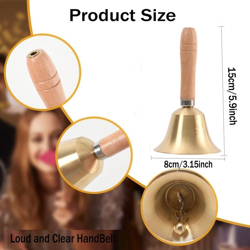 3.15 Inch Hand Held Call Bell with Solid,Extra Loud Multi-Purpose