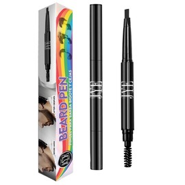 JYE Lapiz pincel para Barba, Color negro punta triangular, barba y cejas pobladas con acabado natural. Impermeable, Larga duración. NUEVA EDICION...  