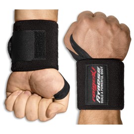 Raigeki Fitness Wrist Bandages [Set of 2] Extra Strong Hold (+ Training Plans) Wrist Wraps for Strength Training - Wrist Wraps Bandage for Women and Men - Bodybuilding