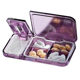 Mebix TRD Cortador de Pastillas Con Doble Navaja de Acero Inoxidable para Cortar pildoras, Tabletas, Medicamentos - Triturador de pastillas