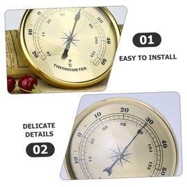 Mipcase Round Decorative Thermometer Metal Digital Gauge for Outdoor Patio Garden and Home Use Accurate and Compact Measurement Tool