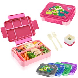 Yskmefun Children's Lunch Box with Compartments, 1330 ml Children's Lunch Box, Bento Box, Junior Lunch Box, Snack Box, Perfect for School, Nursery & On the go, BPA Free