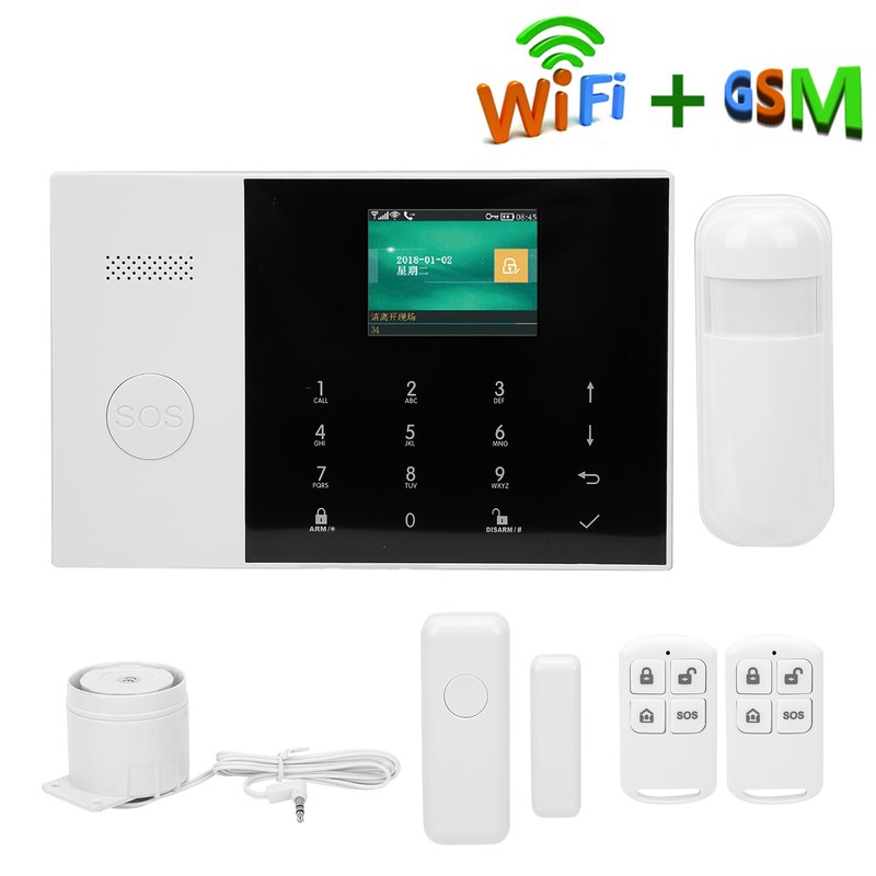 WIFI+GSM+GPRS 2.4in TFT Alarm System AntiTheft Detector with SOS Button