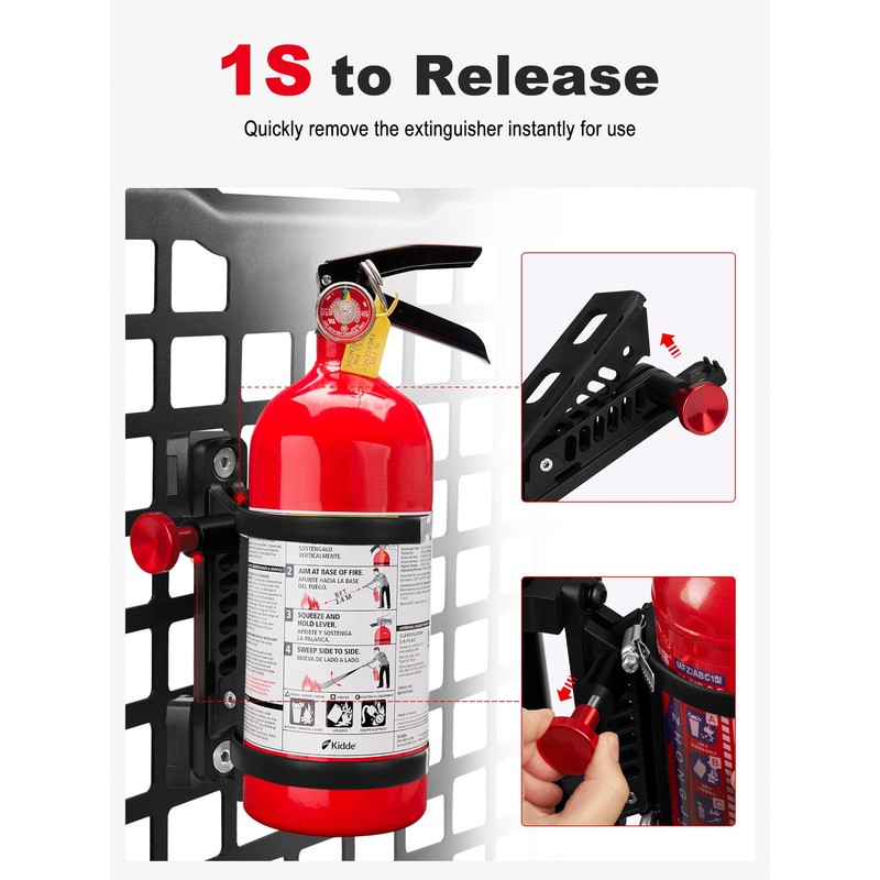 ZIDIYORUO MOLLE Panel Fire Extinguisher Mount Kit Fits 1"-2" Rigid
