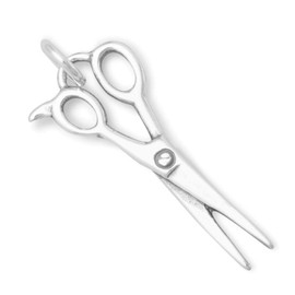 Hair Dresser Stylist Barber's Shears Scissors 925 Solid Sterling Silver Bracelet Charm Pendant Jewelry Making Supply