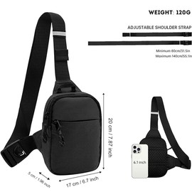 Small Sling Backpack Chest Bag,Ikerall Lightweight Outdoor Sport Travel Hiking Anti Theft Crossbody Shoulder Pack Bag Daypack for Men Women (20 x17 x5 cm)