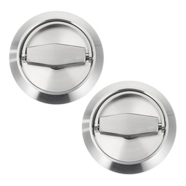 Yardenfun 2 Pack Pull Ring Handles 304 Stainless Steel Recessed Invisible Handle 2.91In Flush Pulls for Sliding Door Pocket Door Wardrobe Furniture Barn Garage