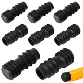 8 Pcs 16mm 1/2 Inch Garden Barbed Connector, Hose Pipe End Bung, Hose Connectors, Plug Connectors, Barbed Connector Plug for Standard Automatic Garden Irrigation Pipe, Gardening, Watering equipments