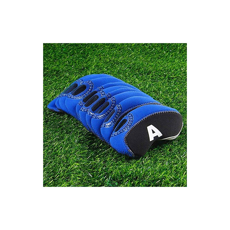 TSUCIA Iron Cover, Golf Count, Headcover, Set of 10 (Blue