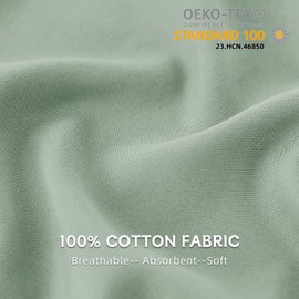 Poligino Set of 2 cushion covers, 100% cotton, 50 x 80 cm, 2 pieces, super soft premium jersey pillowcase, cushion cover, water green