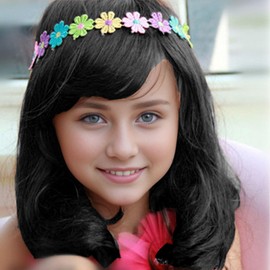 Kediciz Long Wig Stairght to Wavy Curly Full Wig With Bangs Synthetic Heat Resistant for Girls Adjustable,Black