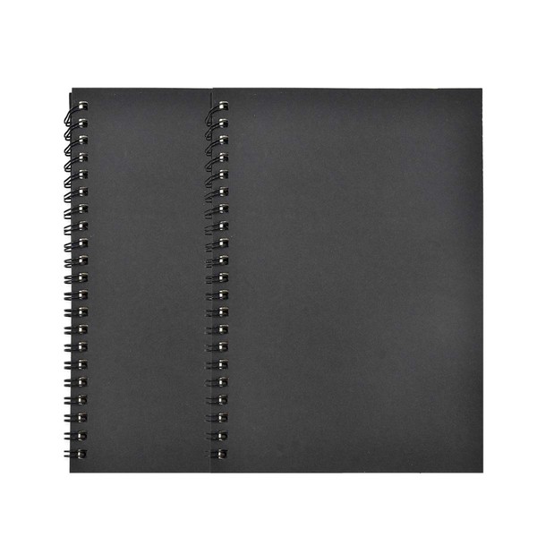 2 Pack A5 Sketchbook,100 Pages Spiral Bound Notebook, Blank Drawing Paper Sketch Book, Drawing Notebook, Black Kraft Cover Sketch Pad,Notepad Plain Paper for Painting Watercolor,Journalr,Landscape