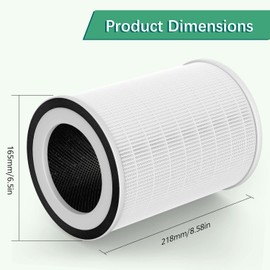 True HEPA KILO Filter For Afloia KILO, KILOPRO, KILOPLUS, MIRO, MIRO PRO and for MORENTO MR-Kilo, Kalo Air Purifier, 3-Stage Filtration for Home Bedroom Large Room Dust Odor Pollen Smoke, 2 Pack