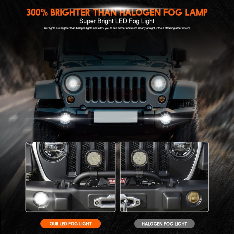 qobsos Fog Light Bulb 3.5 Inch Pair For Ford Explorer