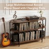 Faesun 43.3" Record Player Stand with Power Outlets, 3-Tier Vinyl