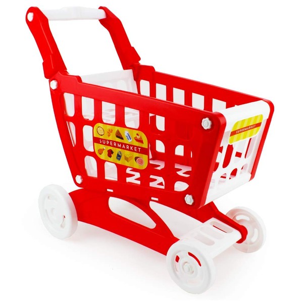 Boley Mart Red Shopping Cart Toy - Grocery Shopping Pretend
