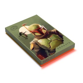 Seagate Boba Fett Drive edición Especial FireCuda Disco Duro Externo de 2 TB con Licencia Oficial – 2.5 Pulgadas USB 3.2 Gen 1 LED Rojo RGB iluminación con Servicios de Rescate (STKL2000406)