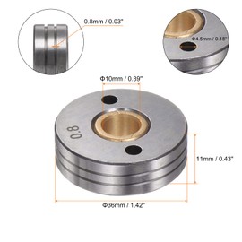 sourcing map 2pcs Mig Welder Wire Feed Drive Roller 36mm x 10mm x 11mm x 4.5mm Aperture Roll Parts Replacement U Groove 0.03"