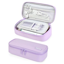 YOKUMA Cute Pencil Case for Girls, Large Pencil Pouch, Zipper Pencil Box, Aesthetic Pen Bag School Supplies for Student Teen College Adults, Lilac