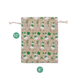 12-Pack 8x10 Reusable Jute Burlap Canvas Gift Bags w. Drawstrings (Christmas Tree, Large) - for Presents, Party Favors, Retail, Samples by TheDisplayGuys