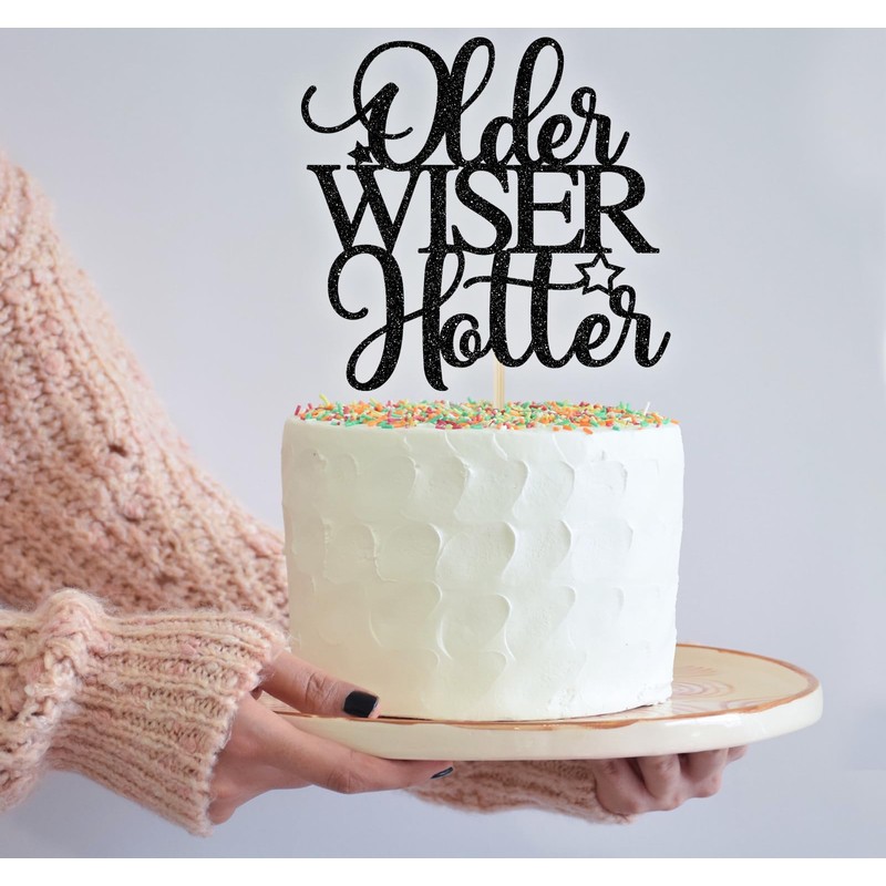 Older Wiser Hotter - Decoración para tartas, divertidos suministros de