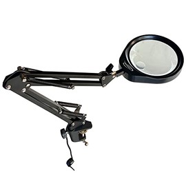 iGaging Magnifier LED Light Desk Magnifying Glass Lamp 8X 16X